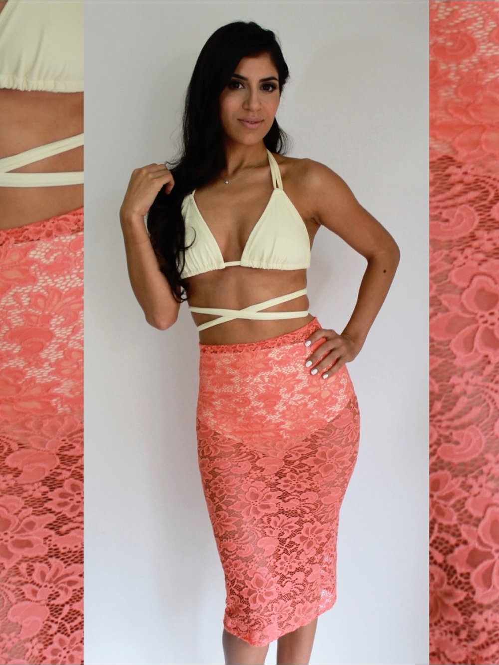 Women’s Coral Lace Sarong Wrap